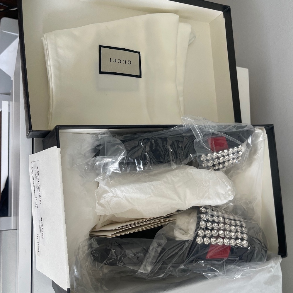 Gucci Crystal embellished slides